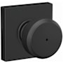 Schlage Bowery Privacy Door Knob Set with Collins Trim Matte Black