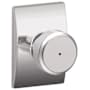 Schlage Bowery Privacy Knob Set with Decorative Century Trim Bright Chrome