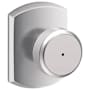 Schlage Bowery Privacy Door Knob Set with Decorative Greenwich Trim Bright Chrome