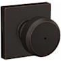 Schlage Bowery Privacy Door Knob Set with Collins Trim Aged Bronze