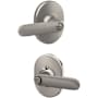 Schlage Davlin Privacy Door Lever Set with Decorative Remsen Trim Satin Nickel