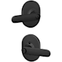 Schlage Davlin Privacy Door Lever Set with Decorative Remsen Trim Matte Black