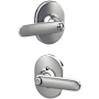 Schlage Davlin Privacy Door Lever Set with Decorative Remsen Trim Bright Chrome