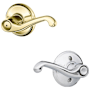 Schlage Flair Right Handed Privacy Door Lever Set - Split Finish Only Polished Brass x Polished Chrome