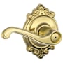 Schlage Flair Privacy Door Lever Set with Decorative Brookshire Trim Polished Brass