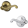 Schlage Flair Right Handed Privacy Door Lever Set - Split Finish Only Antique Brass x Polished Chrome