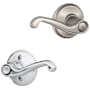 Schlage Flair Left Handed Privacy Door Lever Set - Split Finish Only Satin Nickel x Polished Chrome