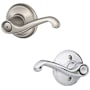 Schlage Flair Right Handed Privacy Door Lever Set - Split Finish Only Satin Nickel x Polished Chrome