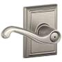 Schlage Flair Privacy Door Lever Set with Decorative Addison Trim Satin Nickel