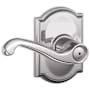 Schlage Flair Privacy Door Lever Set with Decorative Camelot Trim Bright Chrome