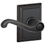 Schlage Flair Privacy Door Lever Set with Decorative Addison Trim Aged Bronze