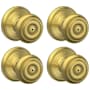 Schlage Georgian Privacy Door Knob Set - Pack of 4 Satin Brass