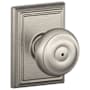 Schlage Georgian Privacy Door Knob Set with Decorative Addison Trim Satin Nickel