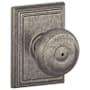 Schlage Georgian Privacy Door Knob Set with Decorative Addison Trim Distressed Nickel