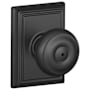 Schlage Georgian Privacy Door Knob Set with Decorative Addison Trim Matte Black