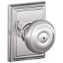 Schlage Georgian Privacy Door Knob Set with Decorative Addison Trim Bright Chrome