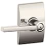 Schlage Latitude Privacy Door Lever Set with Decorative Century Trim Polished Nickel