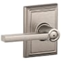 Schlage Latitude Privacy Door Lever Set with Decorative Addison Trim Satin Nickel