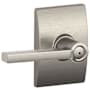 Schlage Latitude Privacy Door Lever Set with Decorative Century Trim Satin Nickel