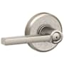 Schlage Latitude Privacy Door Lever Set with Decorative Greyson Trim Satin Nickel