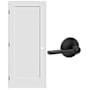 Schlage 30" W x 80" H Single Panel Left Handed Interior Prehung Door with 4-9/16" Door Jamb and Latitude Privacy Door Lever Set Matte Black