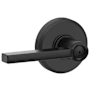 Schlage Latitude Privacy Door Lever Set with Decorative Greyson Trim Matte Black