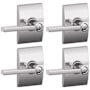 Schlage Latitude Privacy Door Lever Set with Century Rose - Pack of 4 Polished Chrome