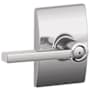 Schlage Latitude Privacy Door Lever Set with Decorative Century Trim Bright Chrome