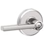 Schlage Latitude Privacy Door Lever Set with Decorative Greyson Trim Polished Chrome