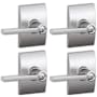 Schlage Latitude Privacy Door Lever Set with Century Rose - Pack of 4 Satin Chrome