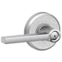 Schlage Latitude Privacy Door Lever Set with Decorative Greyson Trim Satin Chrome