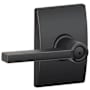 Schlage Latitude Privacy Door Lever Set with Decorative Century Trim Aged Bronze