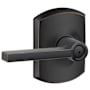 Schlage Latitude Privacy Door Lever Set with Decorative Greenwich Trim Aged Bronze