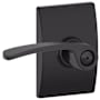 Schlage Merano Privacy Door Lever Set with Decorative Century Trim Matte Black
