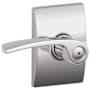 Schlage Merano Privacy Door Lever Set with Decorative Century Trim Bright Chrome