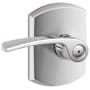 Schlage Merano Privacy Door Lever Set with Decorative Greenwich Trim Bright Chrome