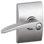 Schlage Manhattan Privacy Door Lever Set with Decorative Century Trim Satin Chrome