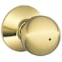 Schlage Orbit Privacy Door Knob Set Polished Brass