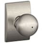 Schlage Orbit Privacy Door Knob Set with Decorative Century Trim Satin Nickel