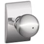 Schlage Orbit Privacy Door Knob Set with Decorative Century Trim Bright Chrome