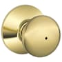 Schlage Plymouth Privacy Lock Door Knob Set Polished Brass