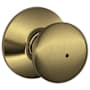 Schlage Plymouth Privacy Lock Door Knob Set Antique Brass