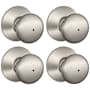 Schlage Plymouth Privacy Door Knob Set - Pack of 4 Satin Nickel