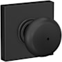 Schlage Plymouth Privacy Door Knob Set with Collins Trim Matte Black