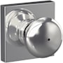 Schlage Plymouth Privacy Door Knob Set with Collins Trim Bright Chrome