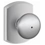 Schlage Plymouth Privacy Door Knob Set with Greenwich Trim Satin Chrome