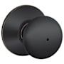 Schlage Plymouth Privacy Lock Door Knob Set Aged Bronze