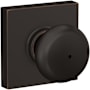 Schlage Plymouth Privacy Door Knob Set with Collins Trim Aged Bronze