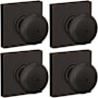 Schlage Plymouth Privacy Door Knob Set with Collins Rose - Pack of 4 Aged Bronze