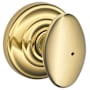 Schlage Siena Privacy Door Knob Set with Decorative Andover Trim Polished Brass